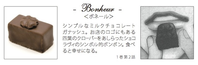 思い出のシーンに登場する6種のボンボンショコラが再現される