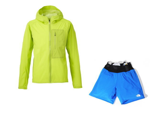 （左）THE NORTH FACE Light Speed Hoodie／1万8,000円＋税、（右）THE NORTH FACE Flyweight Racing Short／8,600円＋税