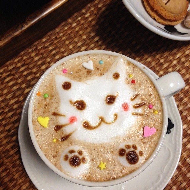 ラテアートのカプチーノ「ニャプチーノ」