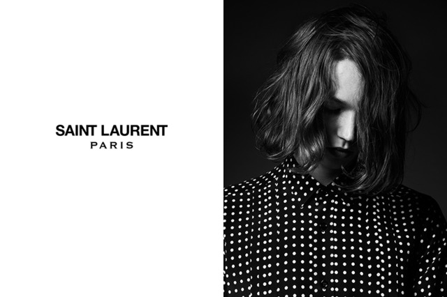 SAINT LAURENT PERMANENT COLLECTION / CLASSIC YSL POLKA DOT  SILK