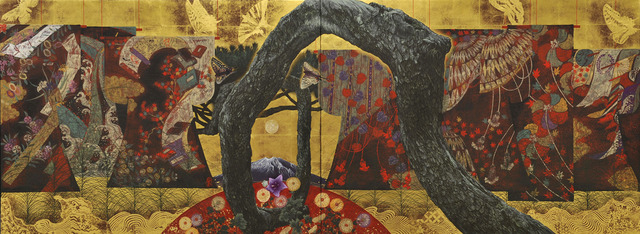 「秋草武蔵野誰ヶ袖」97×260cm