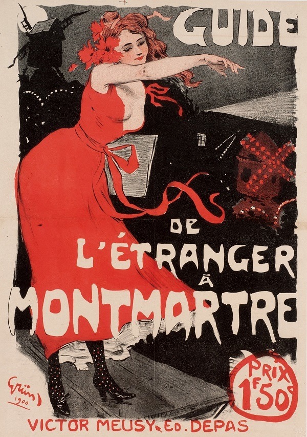 ジュール・グリュン《「外国人のためのモンマルトルの案内人」のポスター》1900年 紙、リトルグラフ モンマルトル美術館