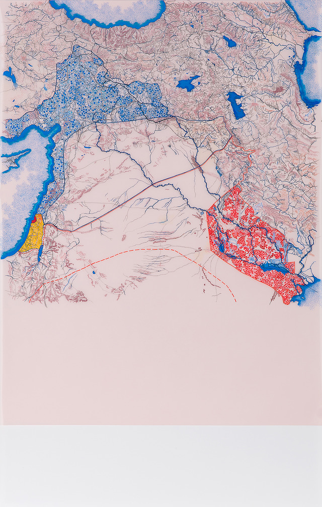 Tiffany Chung ≪Straight Line carved and shaped the region: the secret deal of the 1916 Sykes & Picot Agreement≫ 2014