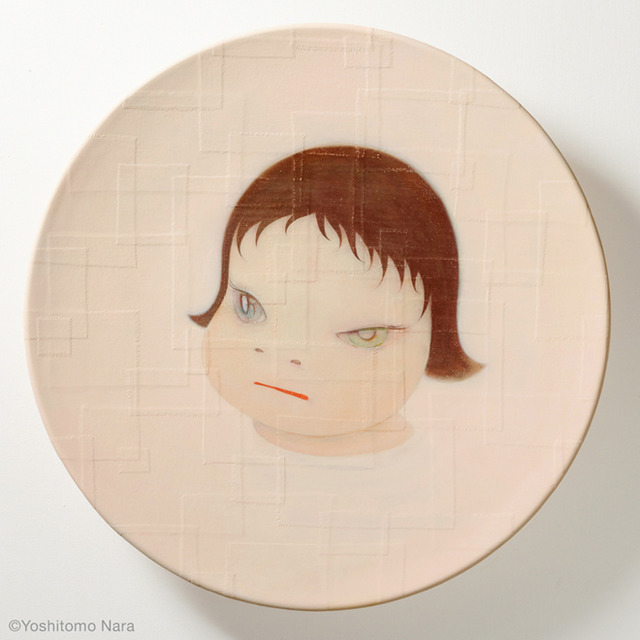 奈良美智「Shallow Puddles 2004」2004年 Acrylic on cotton, mounted on FRP 95 (diameter) x 15 cm Title revised in 2015