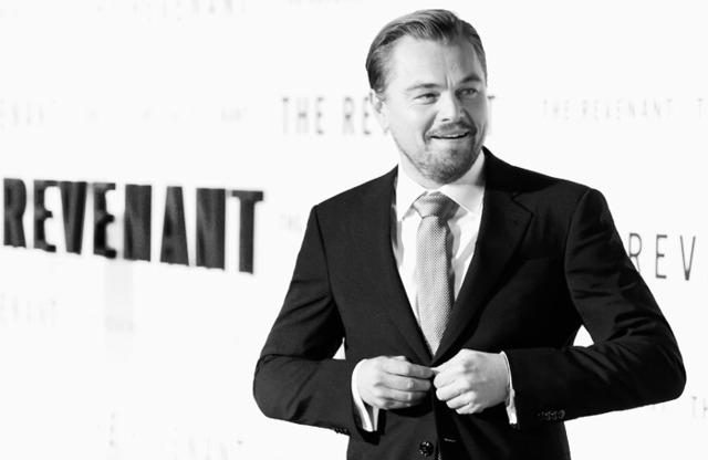 映画『The Revenant』のワールドプレミアでレオナルド・ディカプリオがジョルジオ アルマーニを着用