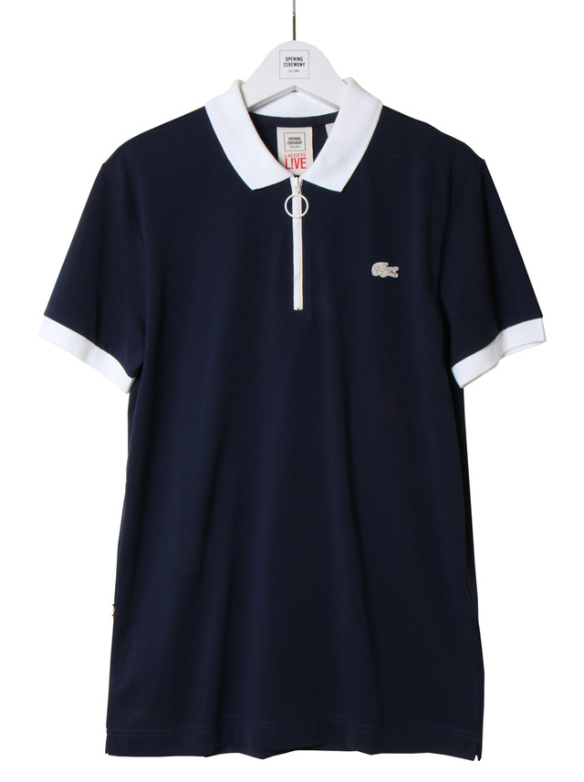 「ZIPPED POLO WITH ERGULAR COLLAR_navy&white」（1万7,000円）