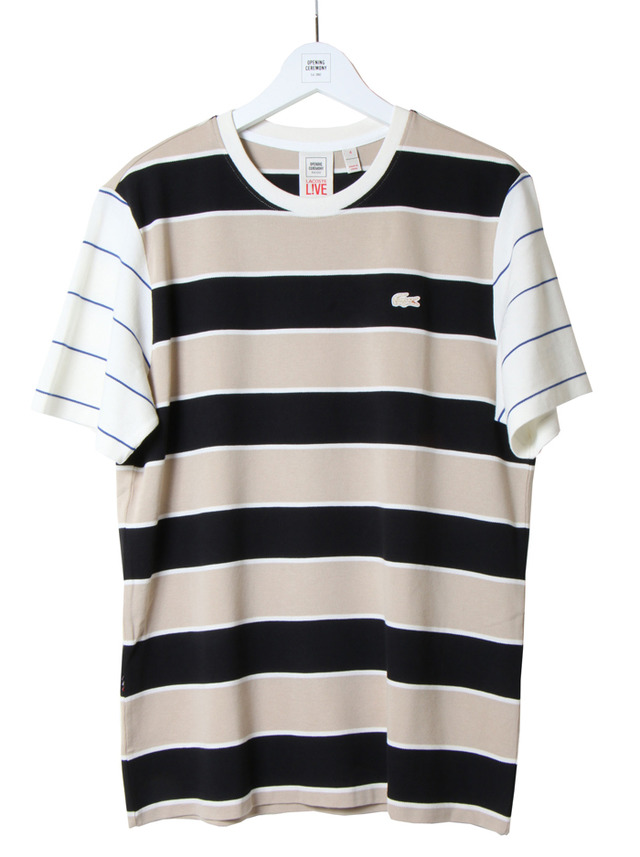 「SHORT SLEEVED CREW NECK T-SHIRT_brown black&grey stripe」（1万2,000円）