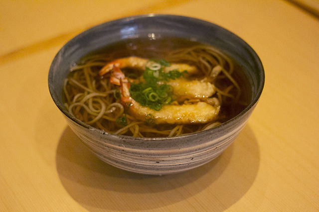 「天ぷら蕎麦（活き才巻海老3本）」