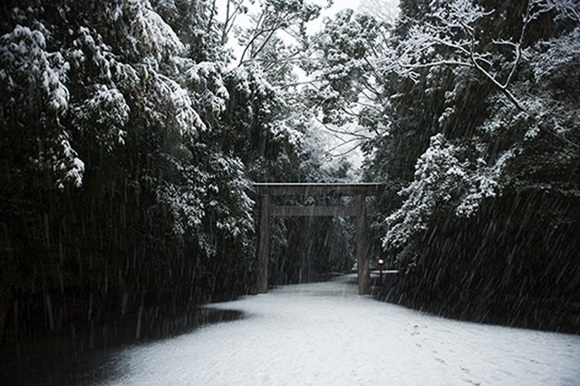 雪の伊勢神宮　内宮参道　 (Sando, Naiku)