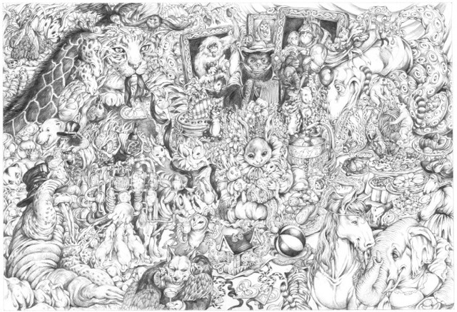 The Baby Shower Story誕生祝賀会に全員集合 / The Birthday Celebration: Gathering of All, 2003Pencil on paper,  515×730mm