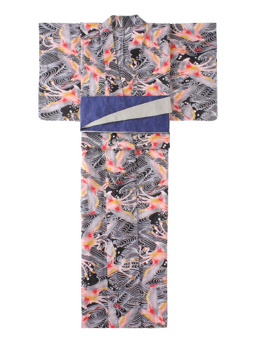 THREE HEADS FLAMINGO YUKATA（ブラック/3万5,000円）