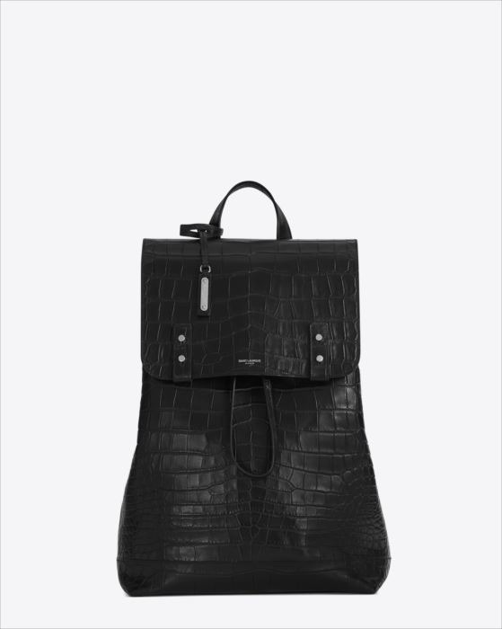 BACKPACK SAC DE JOUR SOUPLE IN BLACK EMBOSSED CROCODILE LEATHER.（23万9,000円）