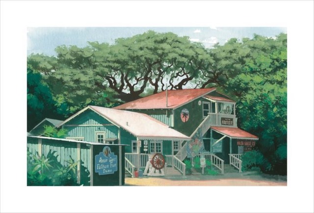 Louis Vuitton Travel Book Hawaii, illustre par Esad Ribic, 2017: house in Old Koloa Town.