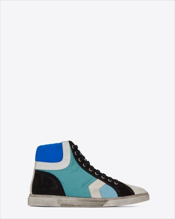 JOE MID TOP SNEAKER IN BLUE NYLON AND SUEDE.（10万円）