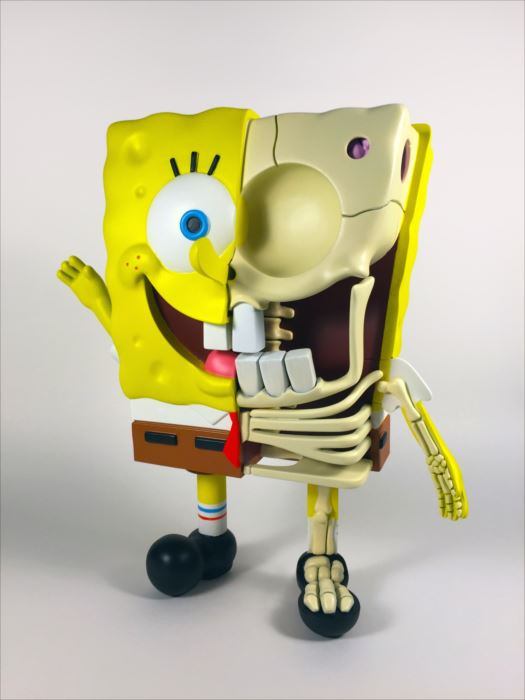 “Spongebob” 2014, 24.13 x 16.51 x 16.51cm, epoxy clay•acrylic paint•ABS plastic•metal rod•wood pase