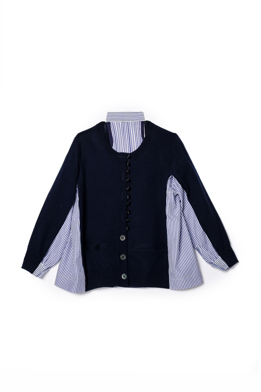 Cardigan 17-00027K/Navy×Stripe 3万円