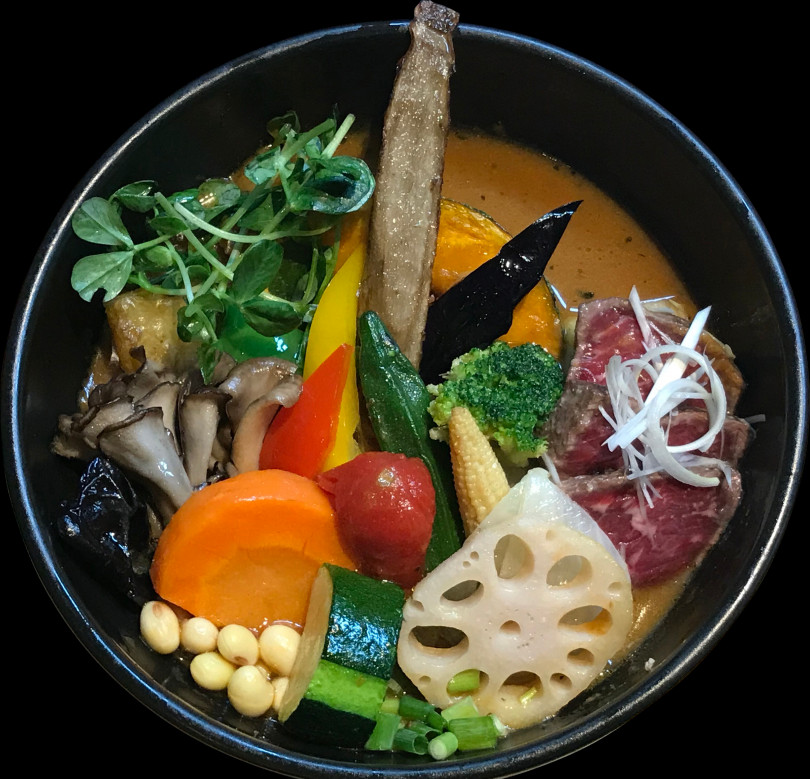 Rojiura curry SAMURAI 葡萄牛の味噌漬け牛たたきと季節野菜のカレー