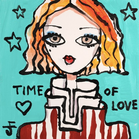 「TIME OF LOVE」税込64,800円（25.2cm x 25.2cm、キャンバス、アクリル絵具）