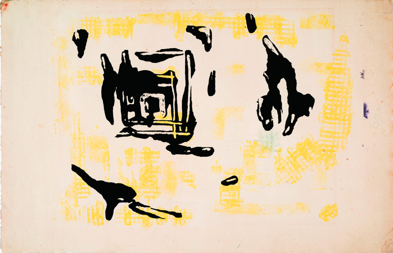 長谷川三郎《無題》 1954年、紙、リトグラフ、33.5×51.2cm、 ティア＆マーク・ワッツ・コレクション