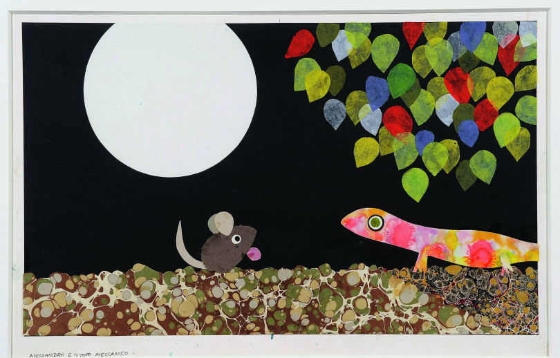 「アレクサンダとぜんまいねずみ」1969年 コラージュ、紙 51×63.6cm Alexander and the Wind-up Mouse ©1969, renewed 1997 by Leo Lionni / Pantheon Works by Leo Lionni, On Loan By The Lionni Family