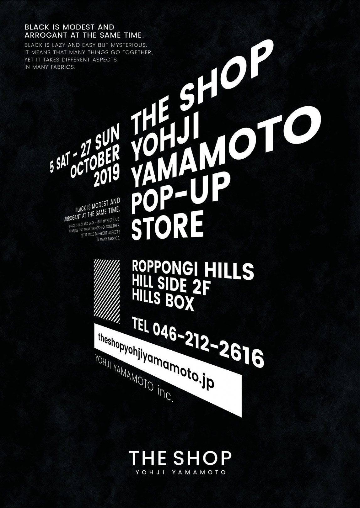 ザ ショップ ヨウジヤマモト（THE SHOP YOHJI YAMAMOTO）が初のポップアップストアをオープン