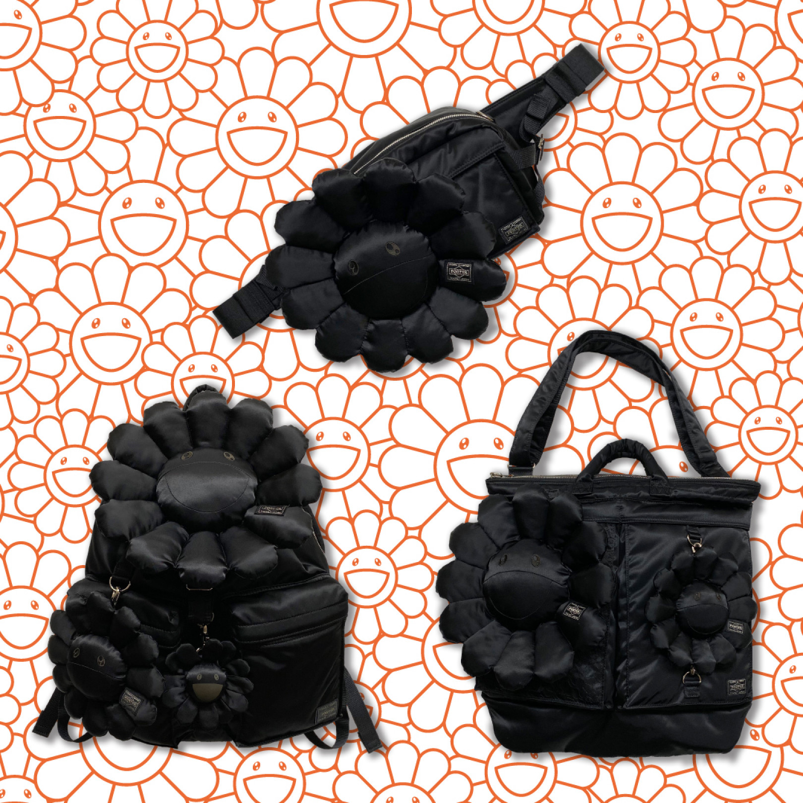 「村上隆×ポーター」コラボレーションバッグに新色のブラックが登場