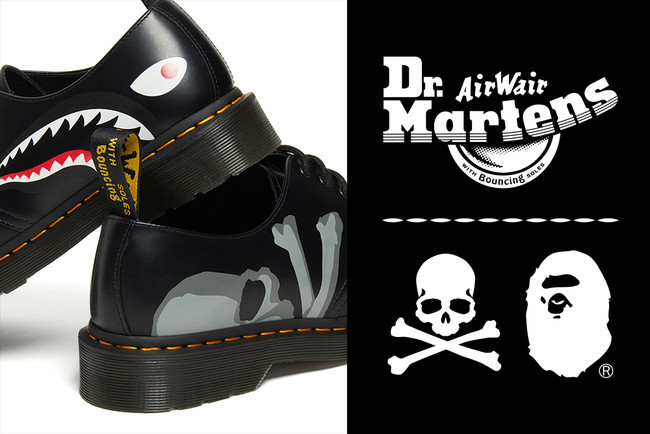 A BATHING APE(R) X mastermind JAPAN X Dr. Martens 3 HOLE SHOES