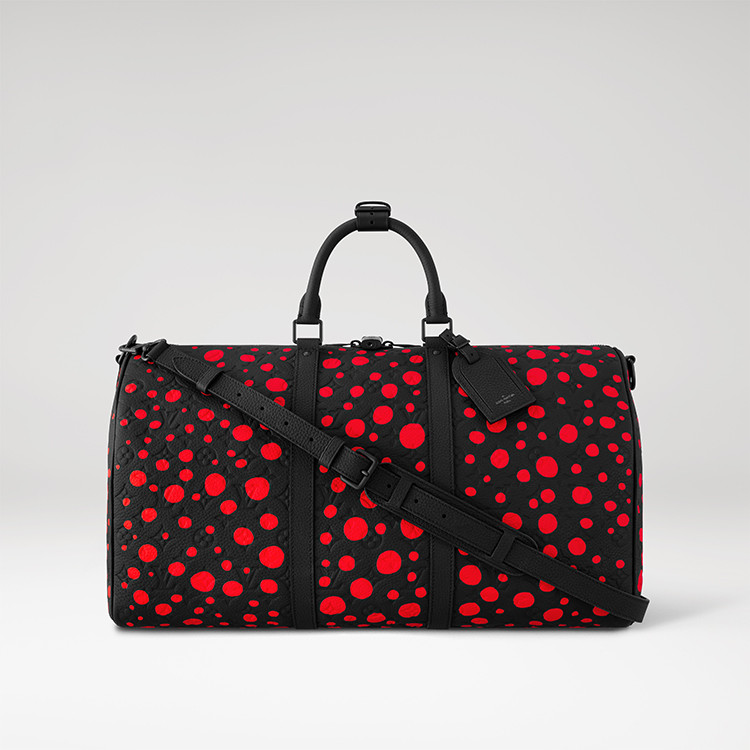 Keepall 50 In Taurillon Monogram Leather With Infinity Dots Print Louis Vuitton X Yayoi Kusama