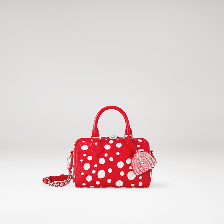 Louis Vuitton x Yayoi Kusama Speedy 20 in red Monogram Empreinte leather with Infinity Dots print