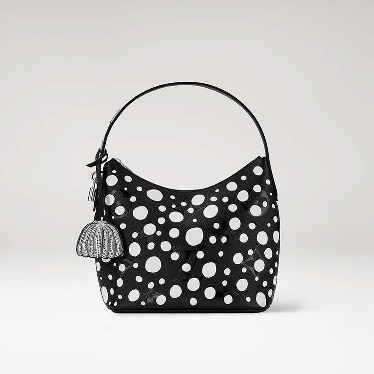 Louis Vuitton x Yayoi Kusama Marshmallow in black Monogram Empreinte leather with Infinity Dots print