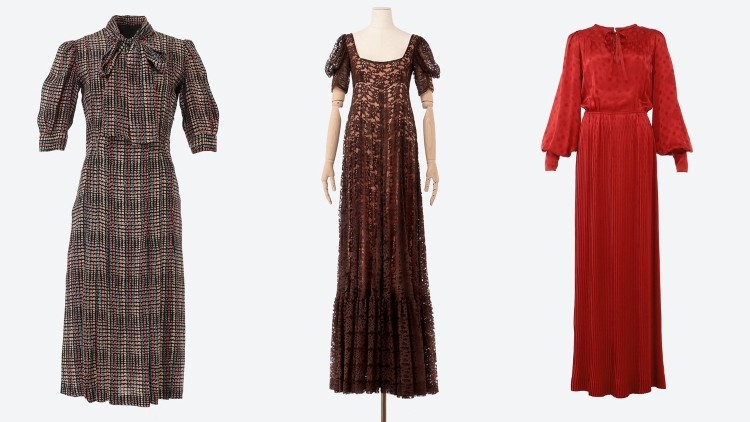 (画像左より) ＜The Vintage Dress＞  ドレス 3万9,600円 ドレス 18万4,800円 ドレス 7万4,800円