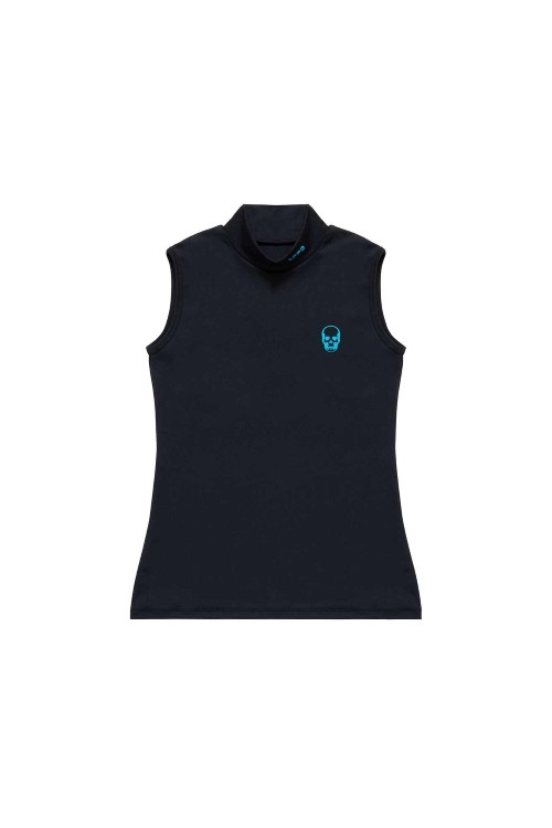 LPFG ウィメンズ スリーブレスモックネックシャツ フルオモチーフ カラー：ブラック × ブルー  3万9,600円（税込）